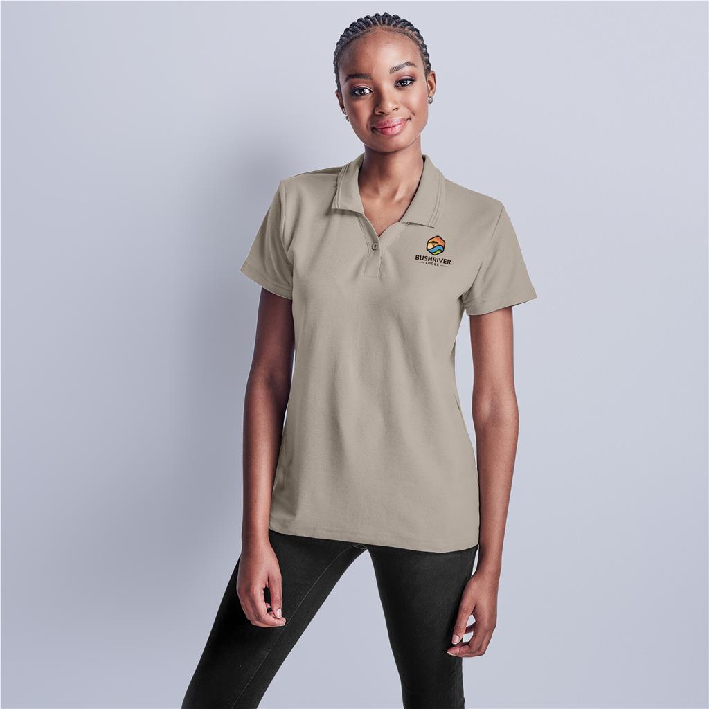Ladies Basic Pique Golf Shirt custom branded with your logo by Print Fast Express