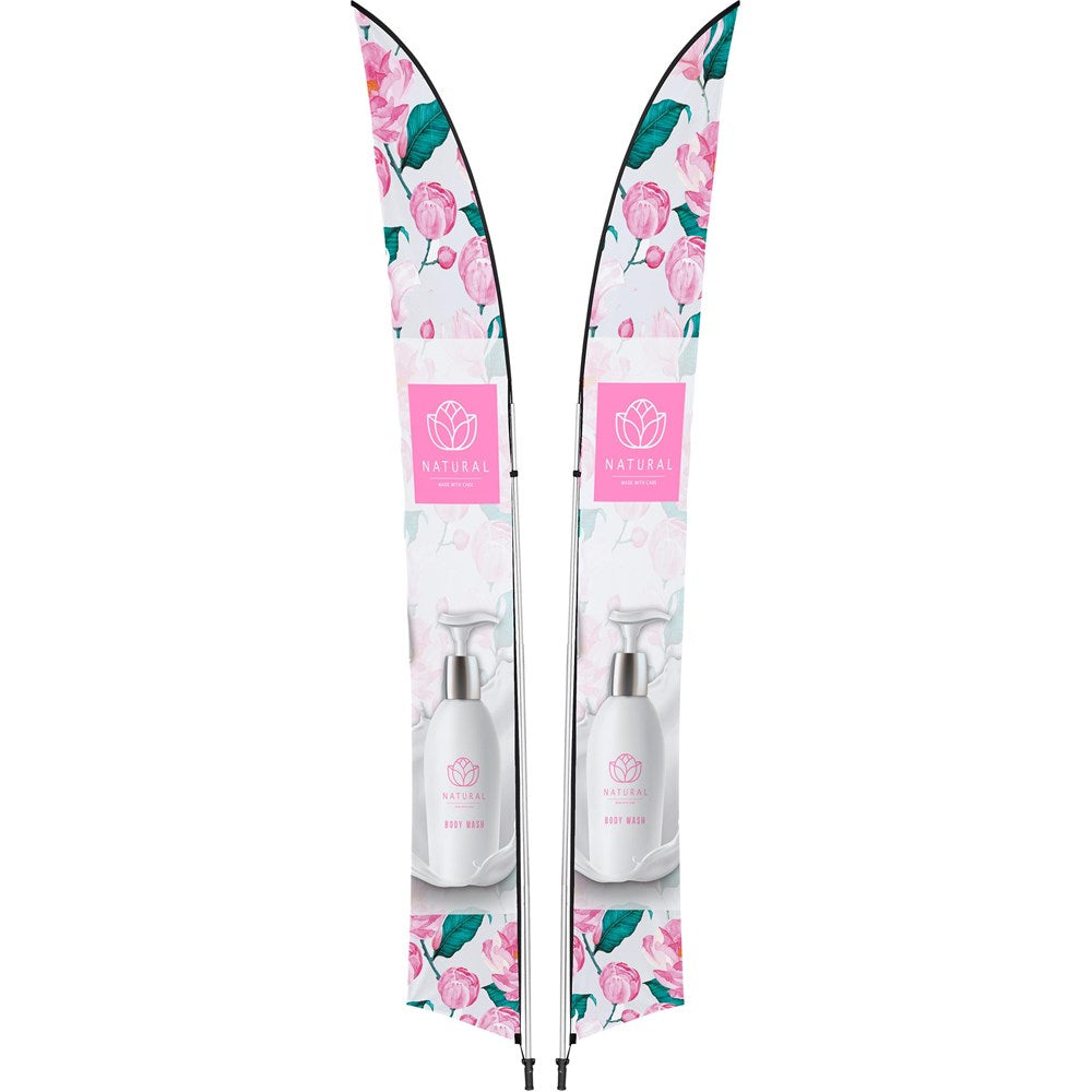 Legend 4M Sublimated Arcfin Double-Sided Flying Banner - 1 complete unit custom branded with your logo by Print Fast Express