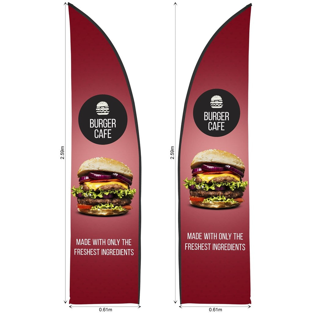 Legend 2m Sublimated Arcfin Double-Sided Flying Banner Skin (Excludes Hardware) - Print Fast Express