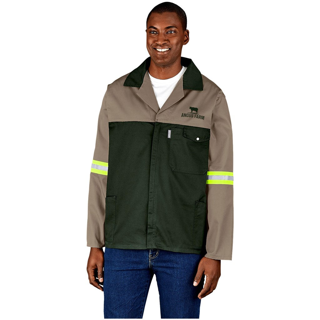 Site Premium Two-Tone Polycotton Jacket - Reflective Arms - Yellow Tape custom branded with your logo by Print Fast Express