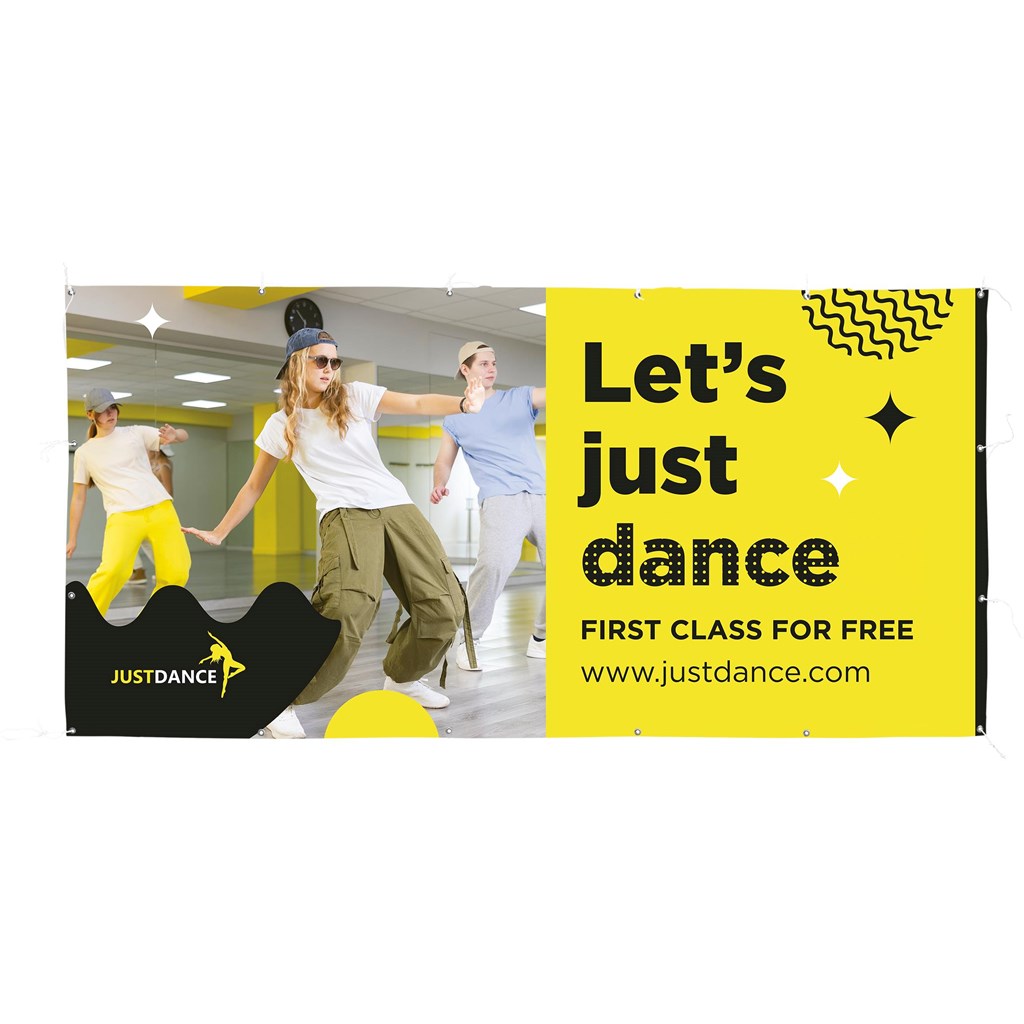 PVC Banner 2.45m x 1.2m custom branded with your logo by Print Fast Express