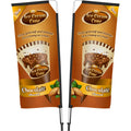 Legend 2M Sublimated Telescopic Double-Sided Flying Banner - 1 complete unit - Print Fast Express