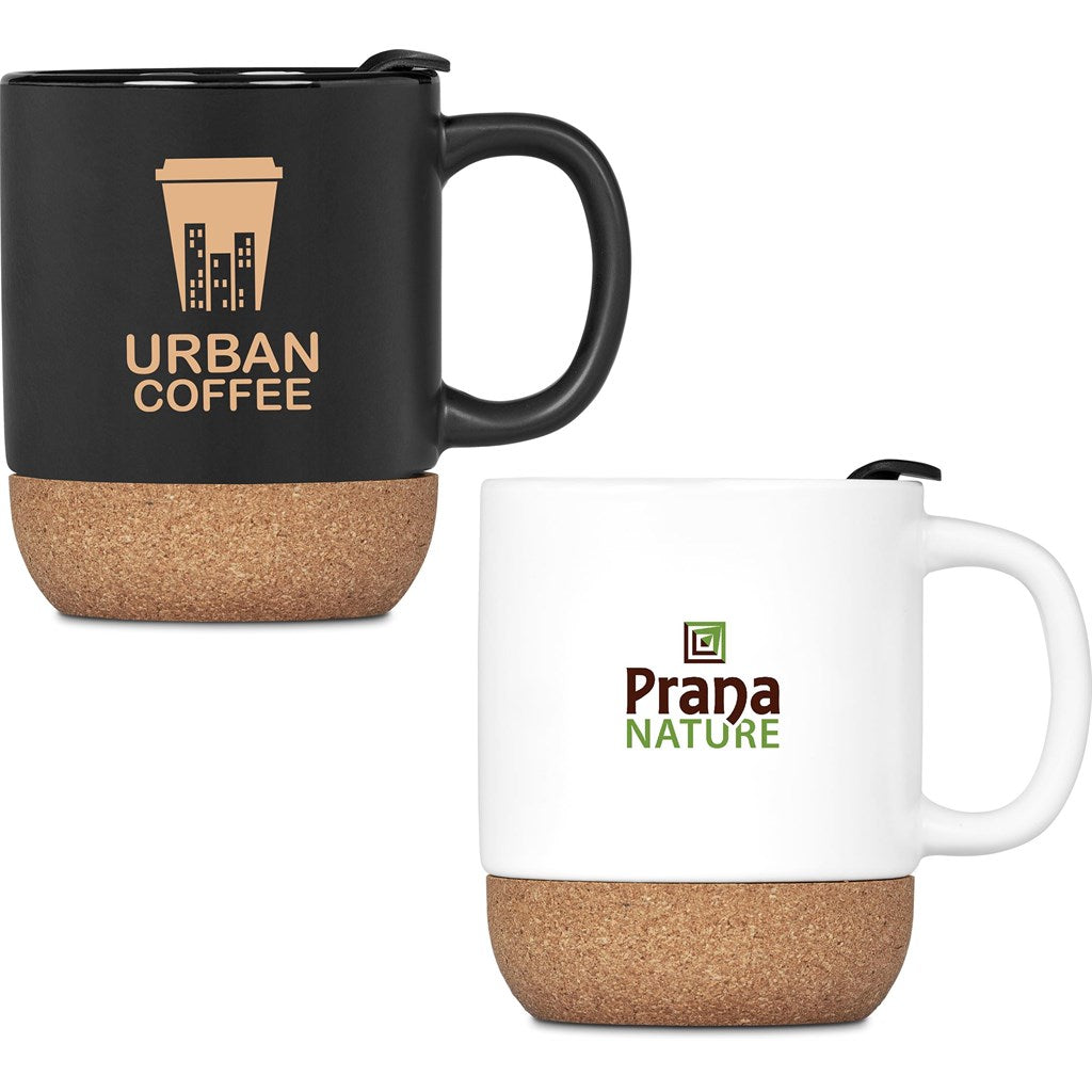 Serendipio Sienna Cork & Ceramic Coffee Mug - 340ml custom branded with your logo by Print Fast Express