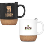 Serendipio Sienna Cork & Ceramic Coffee Mug - 340ml custom branded with your logo by Print Fast Express