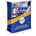 Pop-Up Hydraulic Fabric Counter Skin custom branded with your logo by Print Fast Express