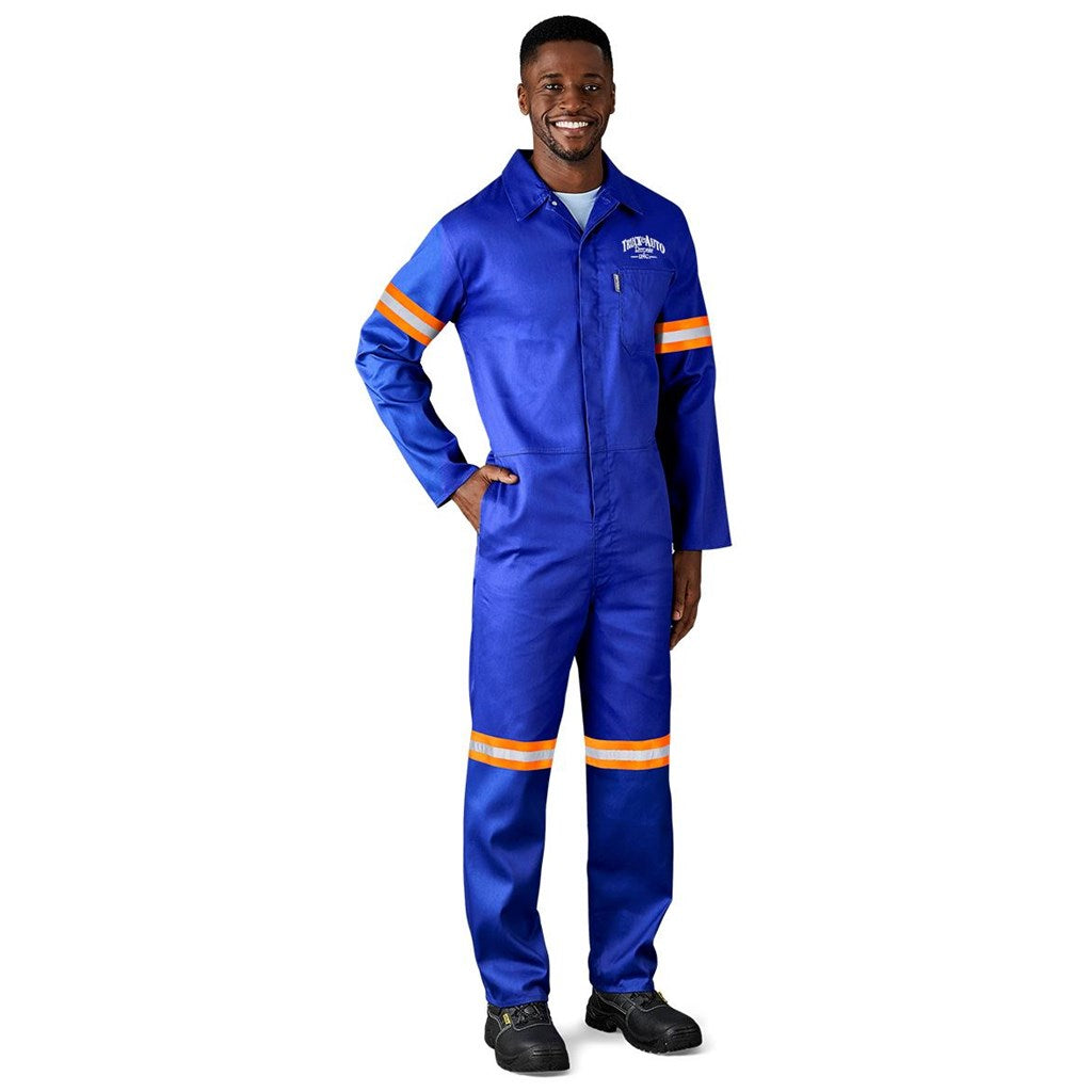 Safety Polycotton Boiler Suit - Reflective Arms & Legs - Orange Tape custom branded with your logo by Print Fast Express