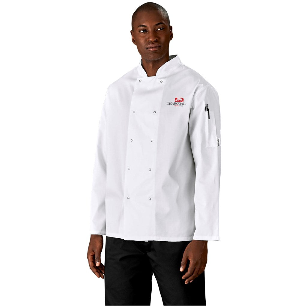 Unisex Long Sleeve Zest Chef Jacket custom branded with your logo by Print Fast Express