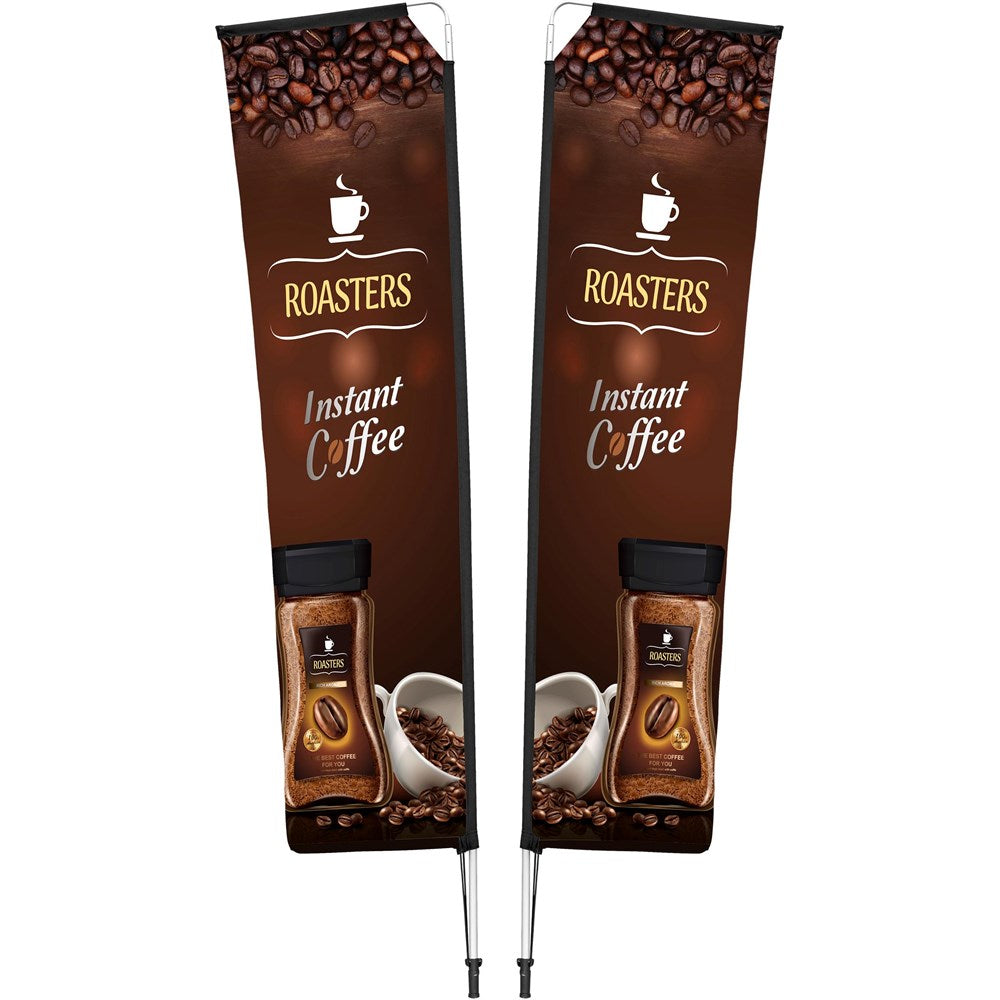 Legend 3M Sublimated Telescopic Double-Sided Flying Banner - 1 complete unit - Print Fast Express