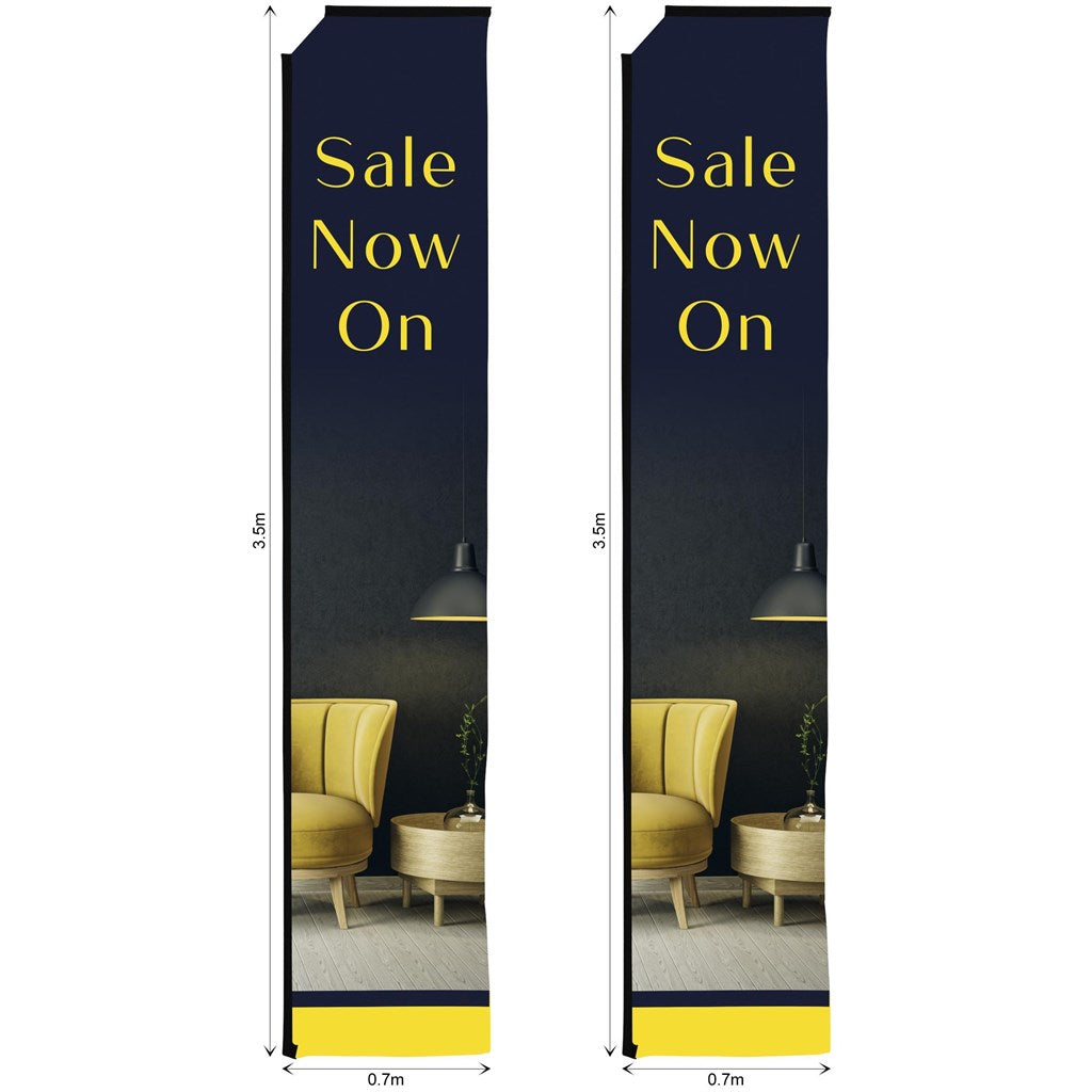 Legend 4m Sublimated Telescopic Flying Banner Skin - Set Of 2 (Excludes Hardware) - Print Fast Express