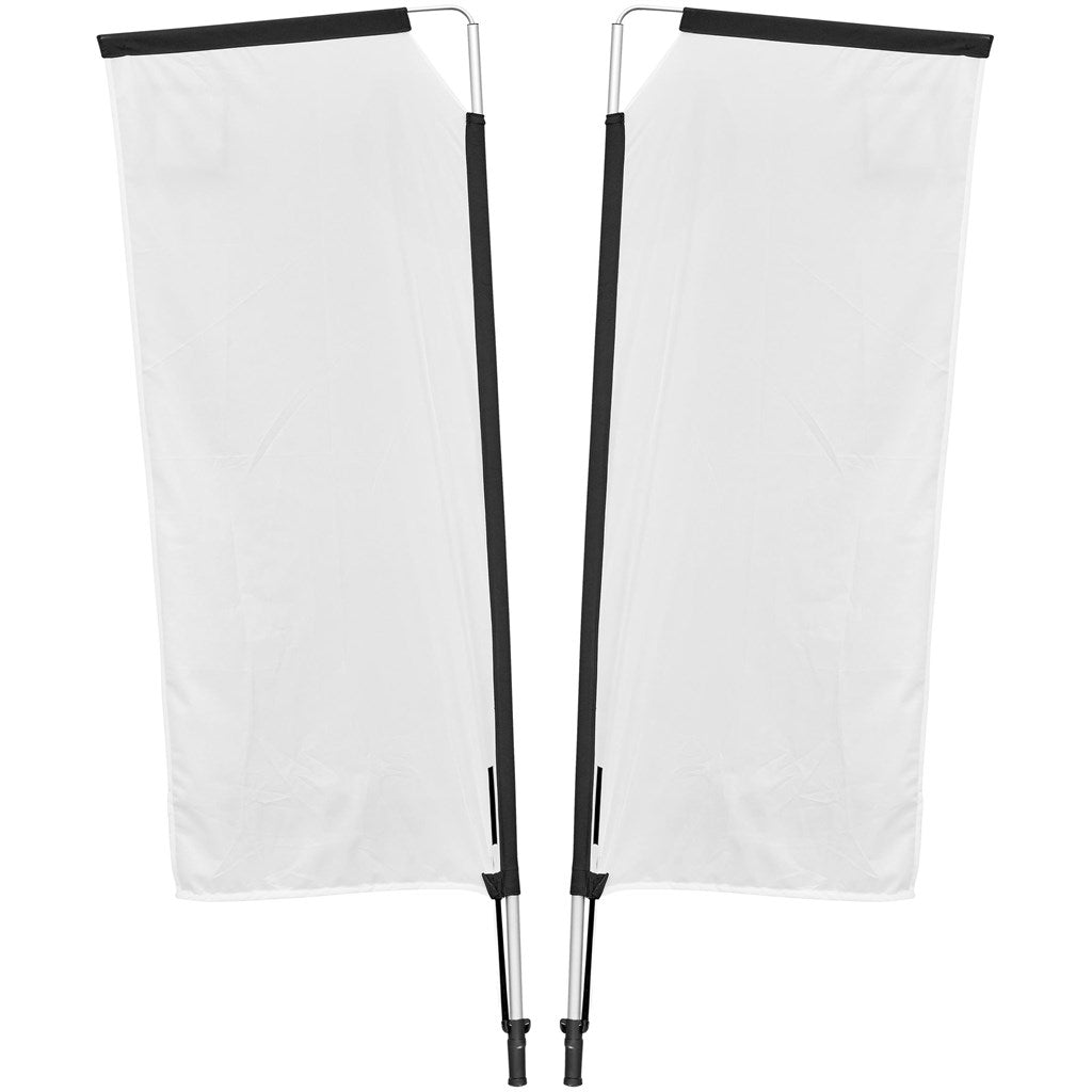 Legend 2M Sublimated Telescopic Double-Sided Flying Banner - 1 complete unit - Print Fast Express
