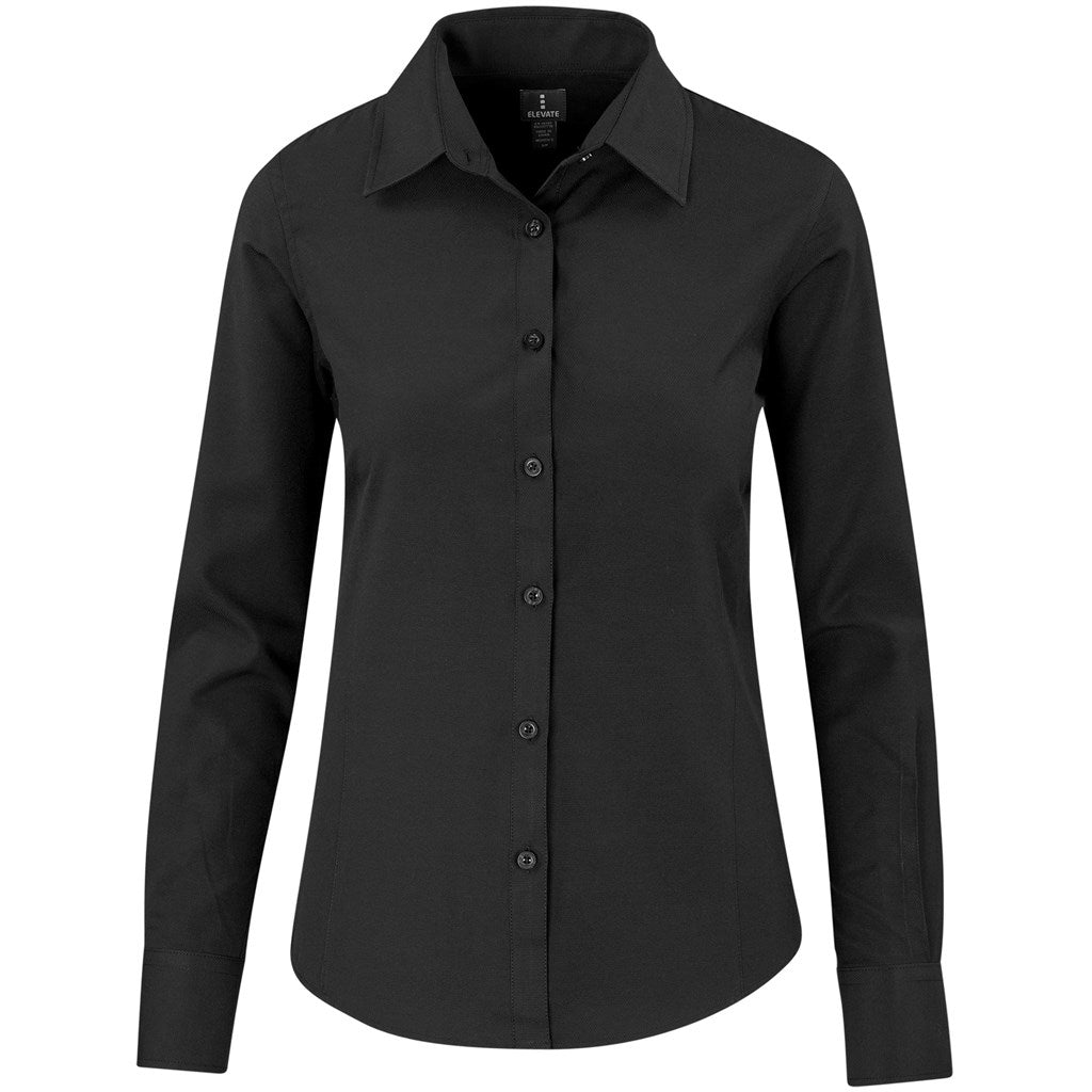 Ladies Long Sleeve Sycamore Shirt in Black — Print Fast Express