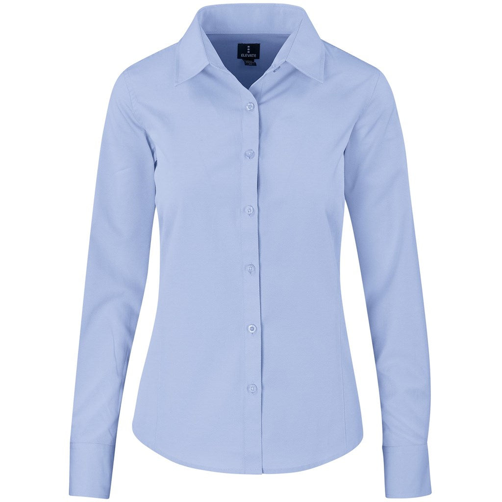 Ladies Long Sleeve Sycamore Shirt in Blue — Print Fast Express