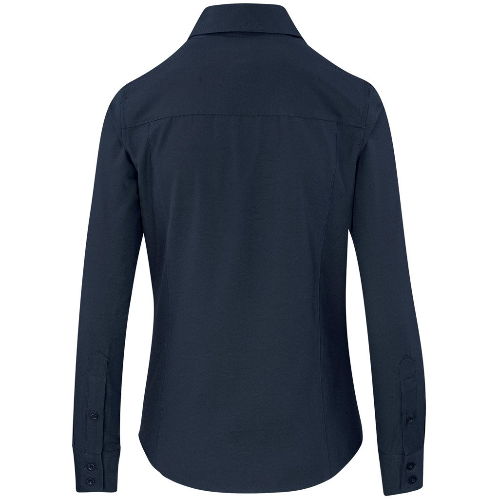 Ladies Long Sleeve Sycamore Shirt in Navy - Print Fast Express