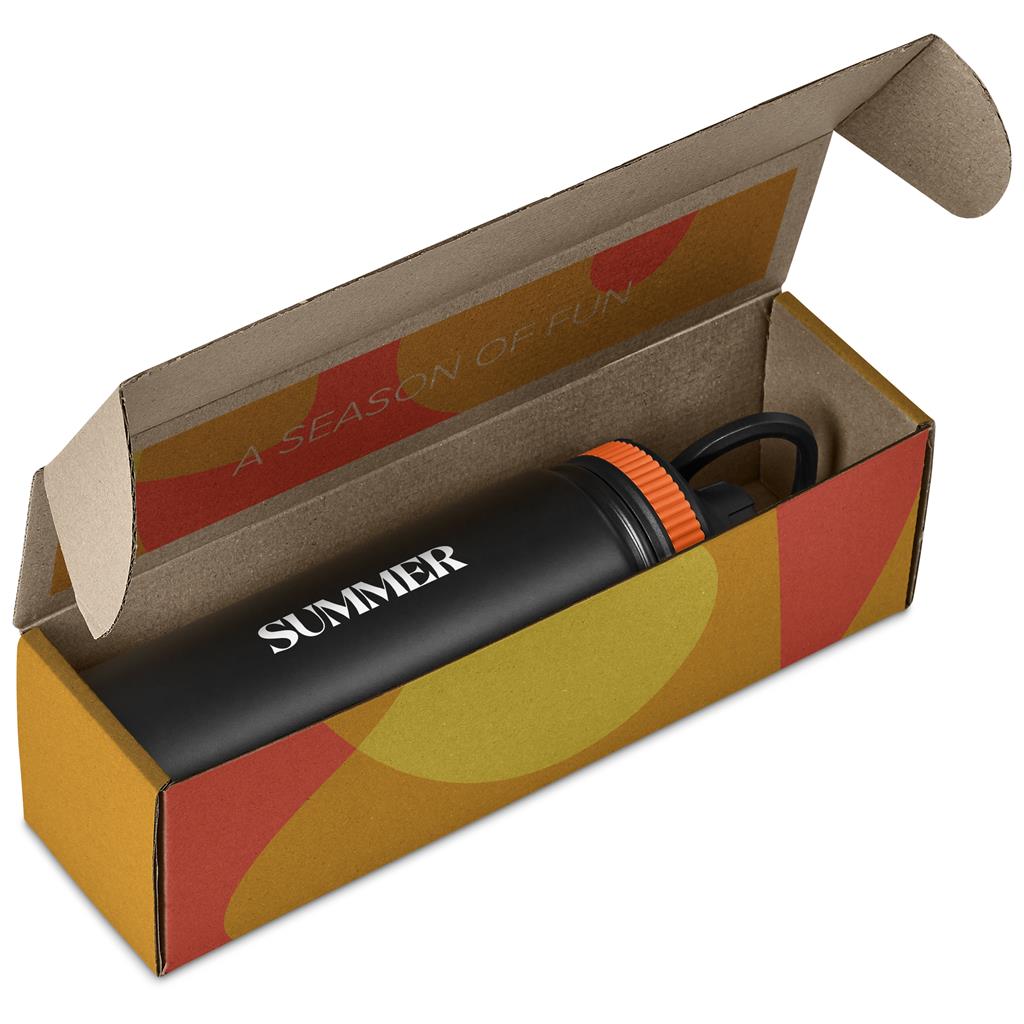 Altitude Romero Bottle in Bianca Custom Gift Box in Orange — Print Fast Express