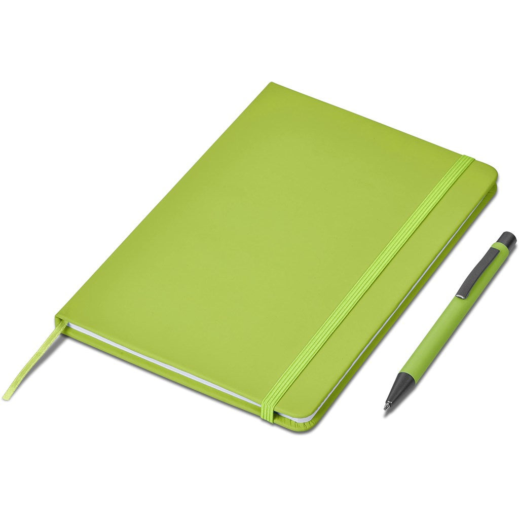 Hibiscus Notebook & Pen Set in Lime - Print Fast Express