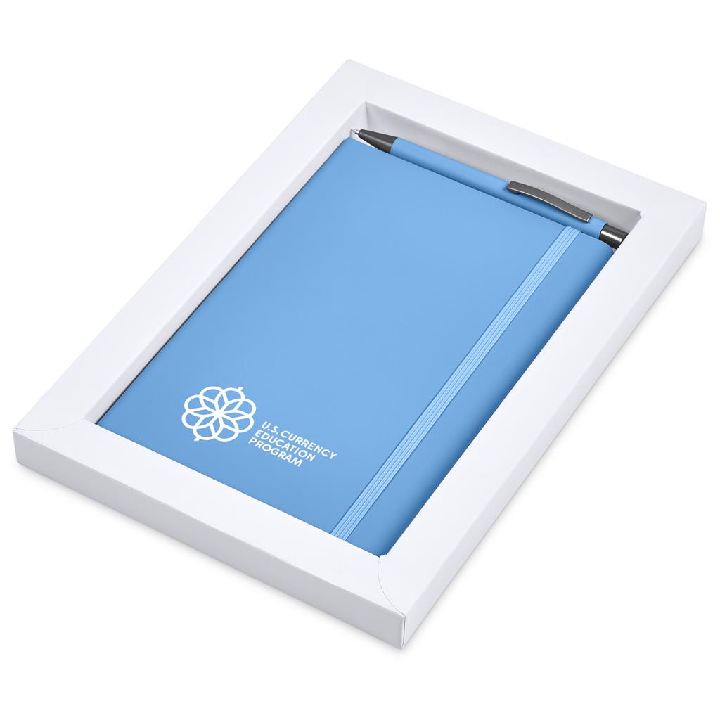 Hibiscus Notebook & Pen Set in Light Blue — Print Fast Express