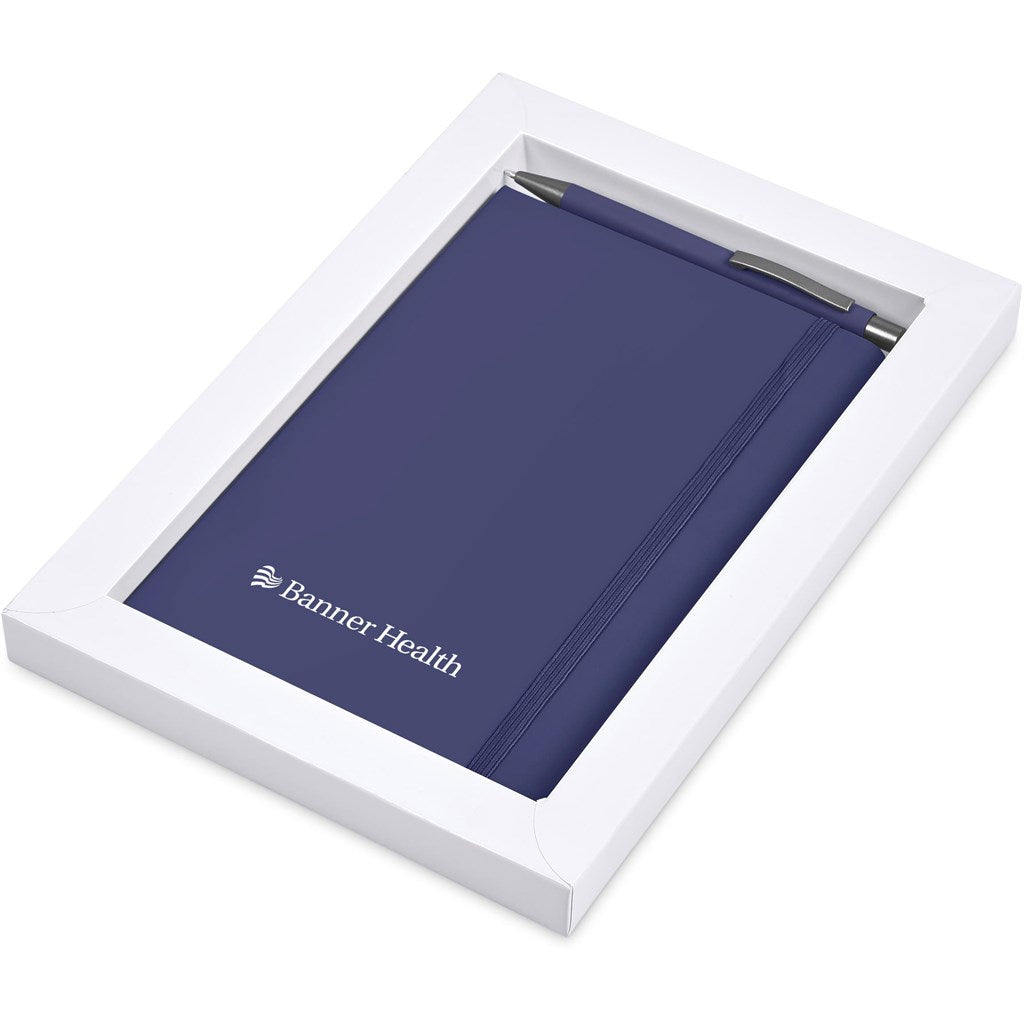 Hibiscus Notebook & Pen Set in Navy — Print Fast Express