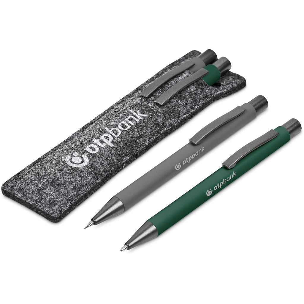 Omaha Ball Pen & Pencil Set in Dark Green — Print Fast Express