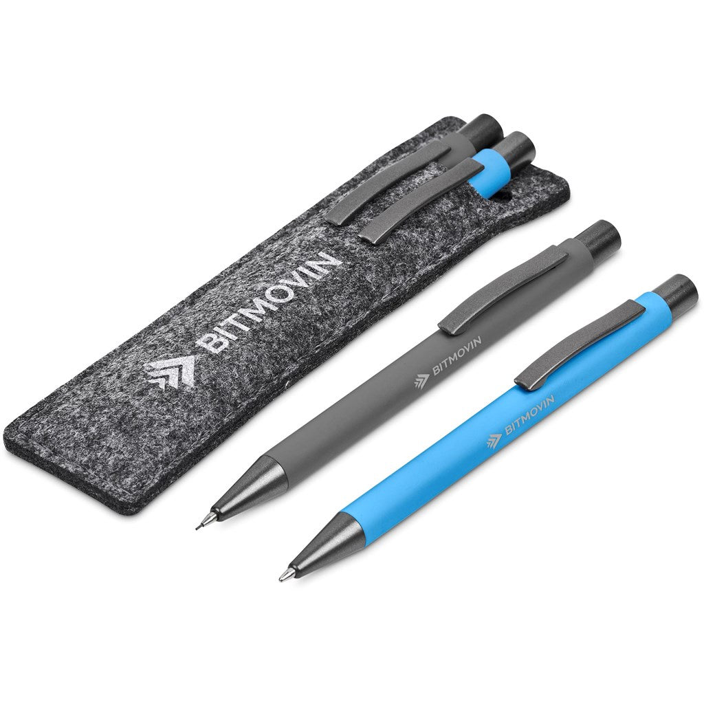 Omaha Ball Pen & Pencil Set in Light Blue — Print Fast Express