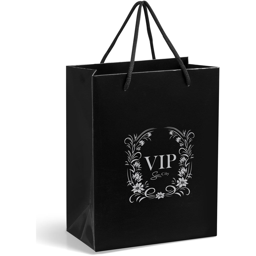 Altitude Dazzle Mini Paper Gift Bag in Black — Print Fast Express