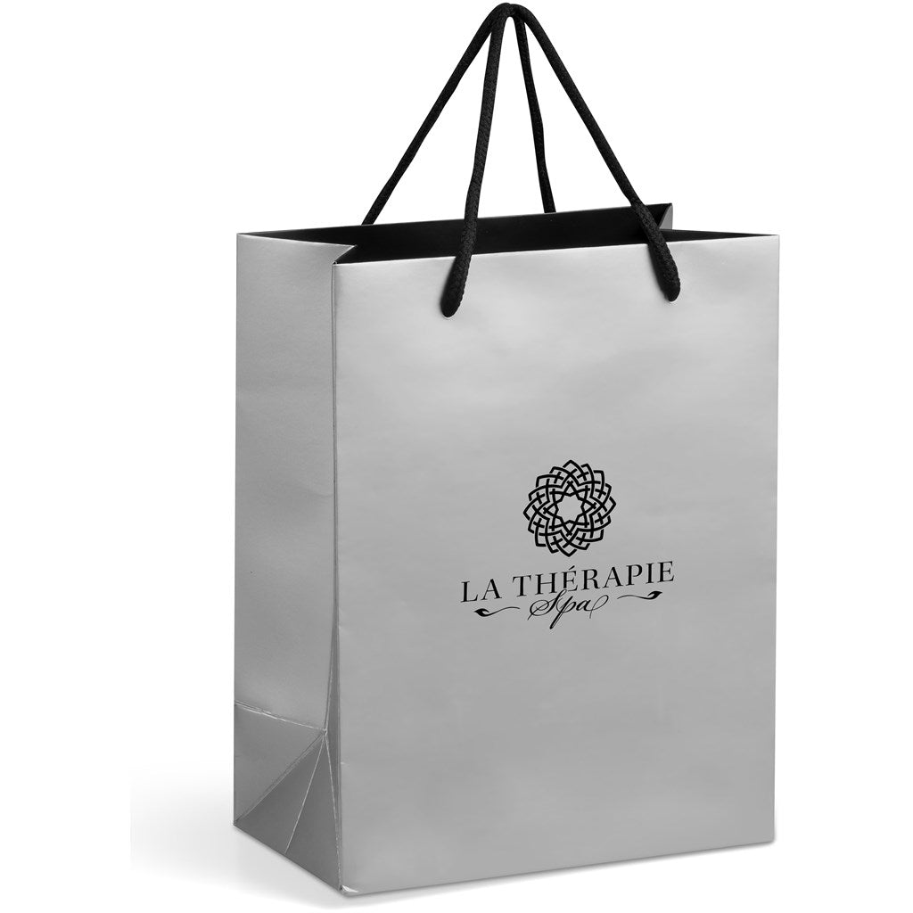 Altitude Dazzle Mini Paper Gift Bag in Silver — Print Fast Express