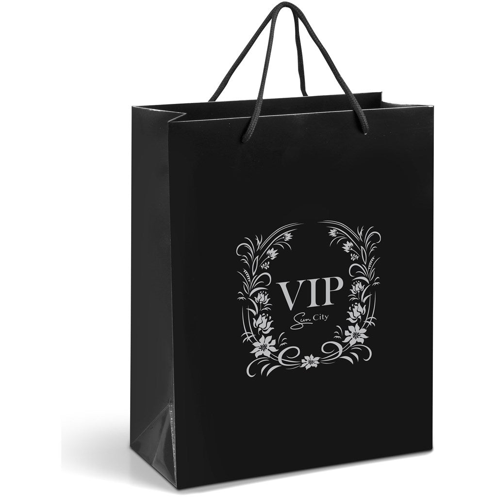 Altitude Dazzle Midi Paper Gift Bag in Black — Print Fast Express