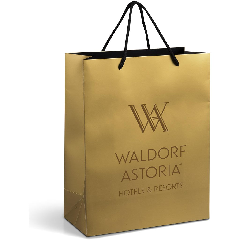 Altitude Dazzle Midi Paper Gift Bag in Gold — Print Fast Express