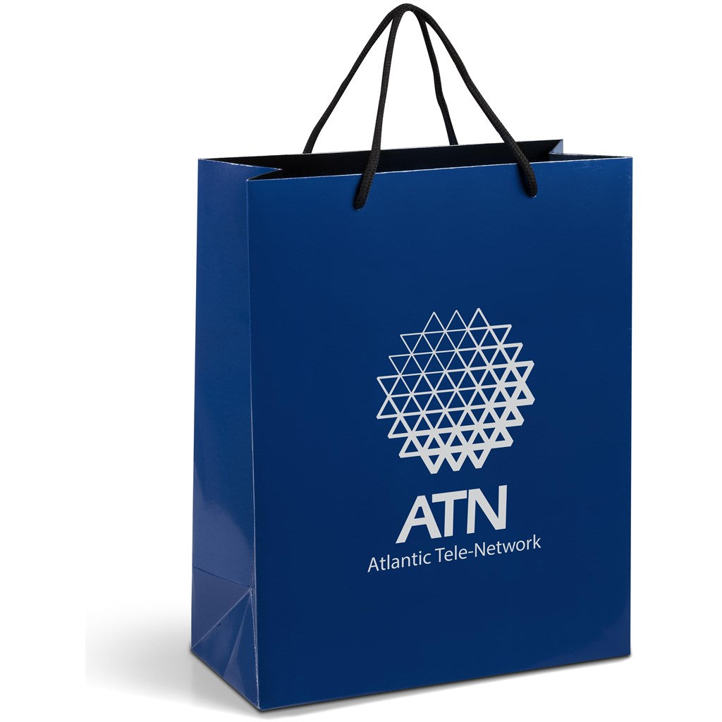 Altitude Dazzle Midi Paper Gift Bag in Navy — Print Fast Express