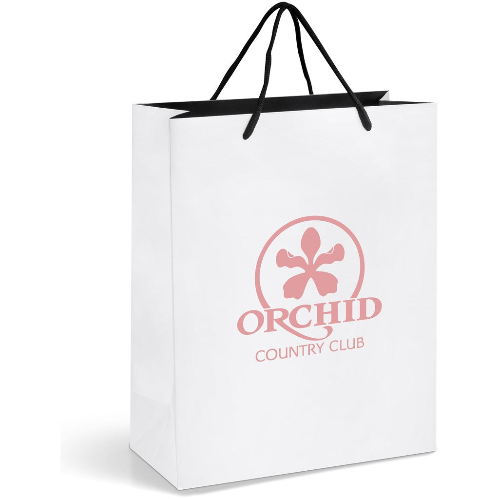 Altitude Dazzle Midi Paper Gift Bag in Solid White — Print Fast Express