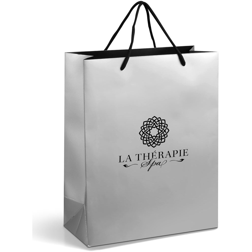 Altitude Dazzle Midi Paper Gift Bag in Silver — Print Fast Express