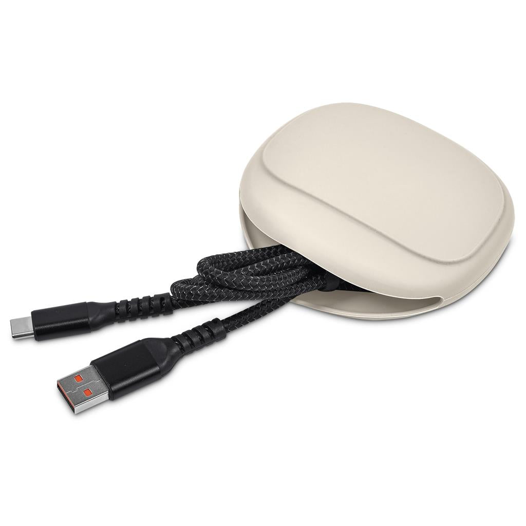 Altitude Fabbit Fast Charge USB-A to Type-C Charging Cable in Pouch in Cream - Print Fast Express