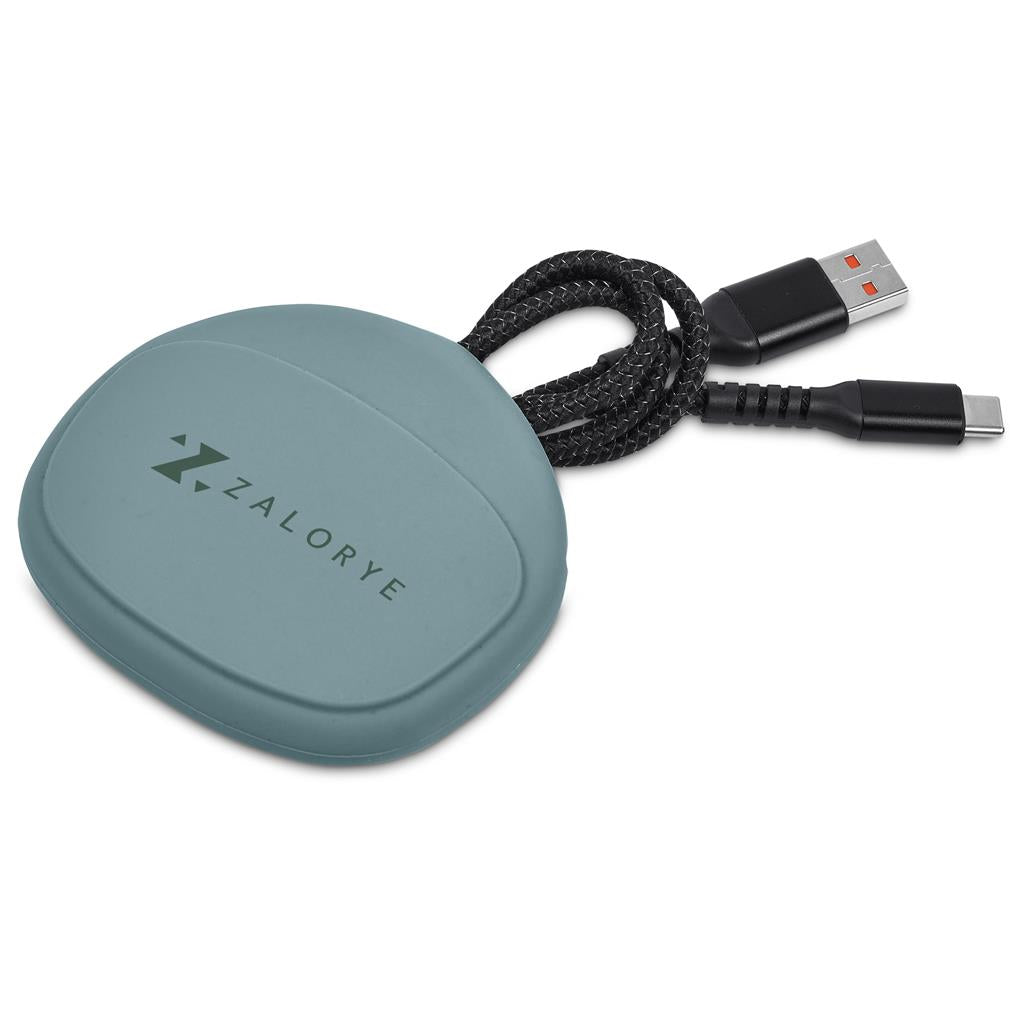 Altitude Fabbit Fast Charge USB-A to Type-C Charging Cable in Pouch in Dusty Teal — Print Fast Express
