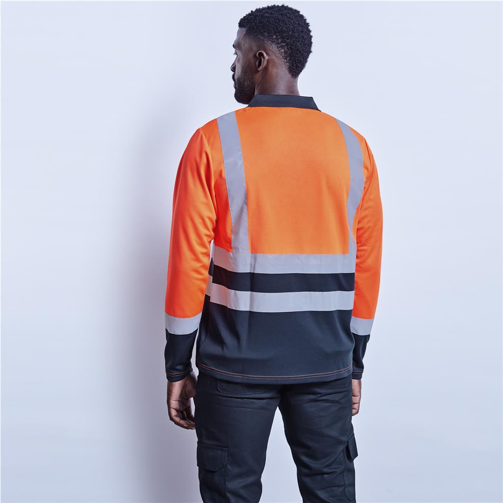 Long Sleeve Surveyor Two-Tone Hi-Viz Golf Shirt — Print Fast Express
