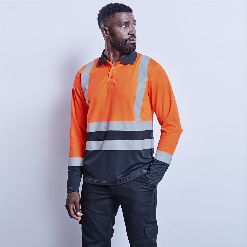 Long Sleeve Surveyor Two-Tone Hi-Viz Golf Shirt — Print Fast Express
