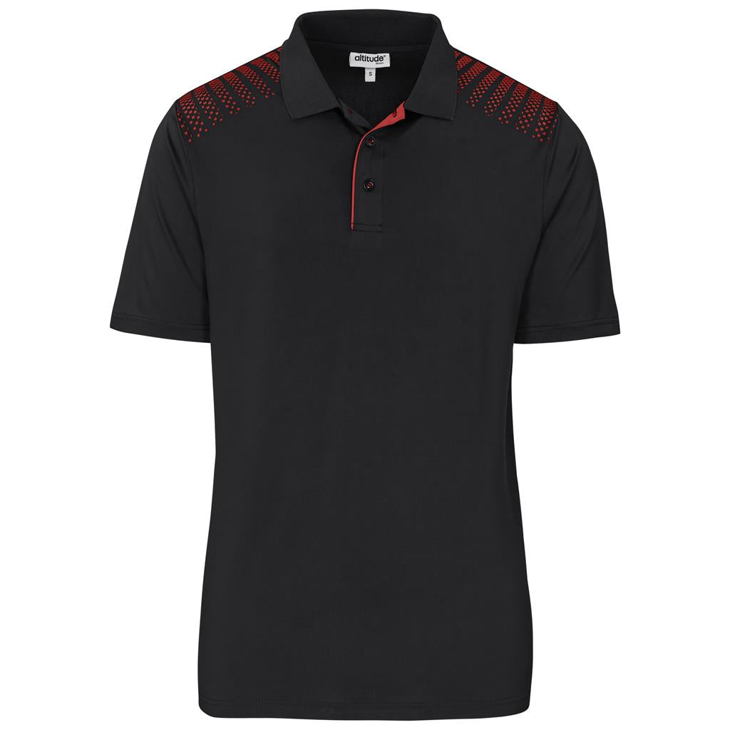 Mens Aerogrid Golf Shirt in Black Red — Print Fast Express
