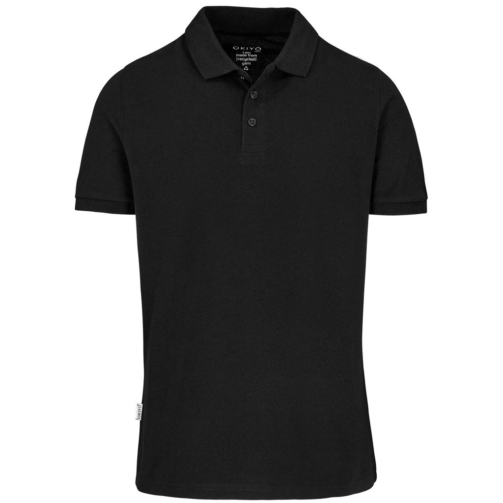 Mens Okiyo Tenyo Eco Golf Shirt in Black — Print Fast Express