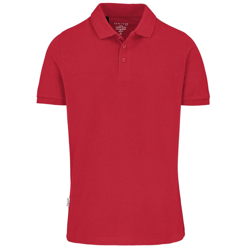 Mens Okiyo Tenyo Eco Golf Shirt in Red — Print Fast Express
