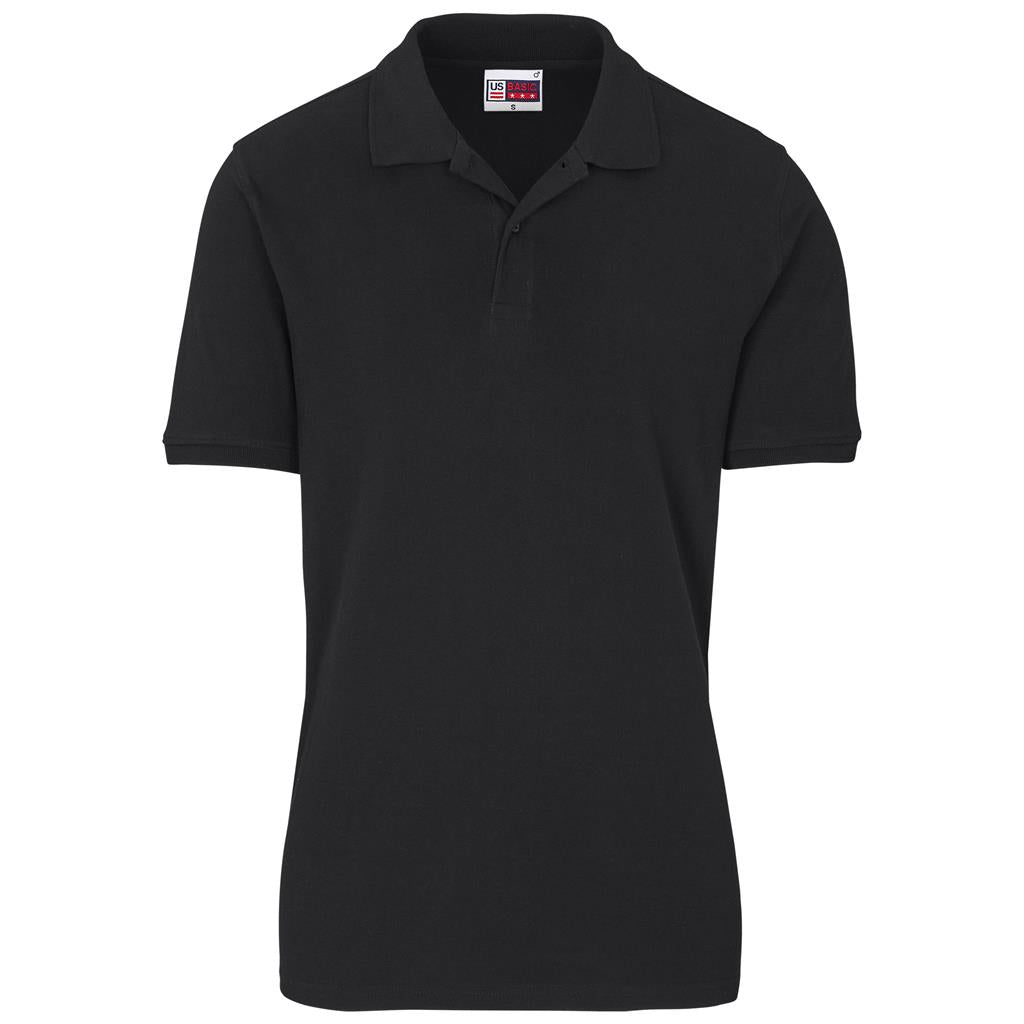 Mens Houston Stretch Golf Shirt in Black — Print Fast Express