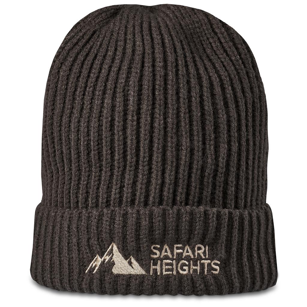 Arctic Acrylic Beanie in Brown — Print Fast Express