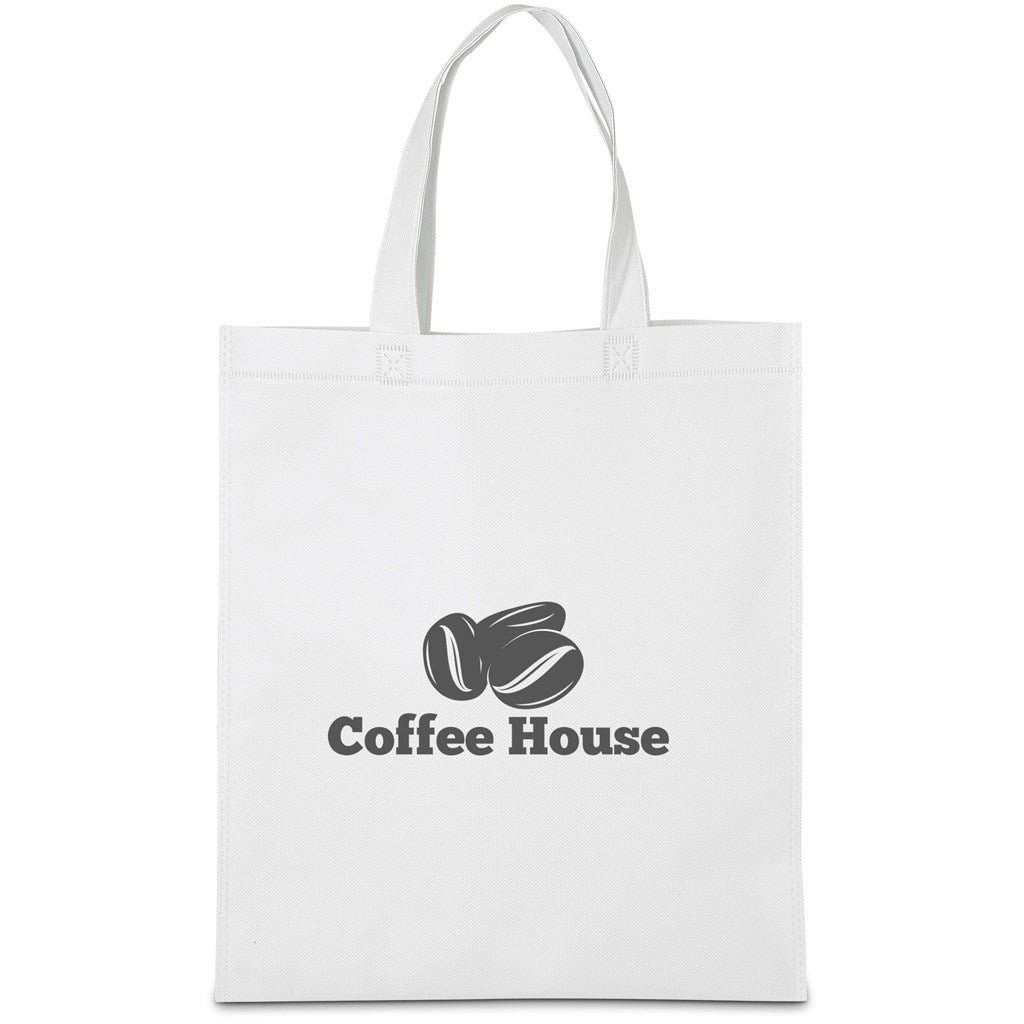 Altitude Budget Non-Woven Shopper in Solid White — Print Fast Express