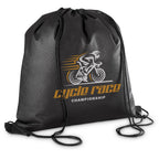 Altitude Whitefield Non-Woven Drawstring Bag in Black — Print Fast Express