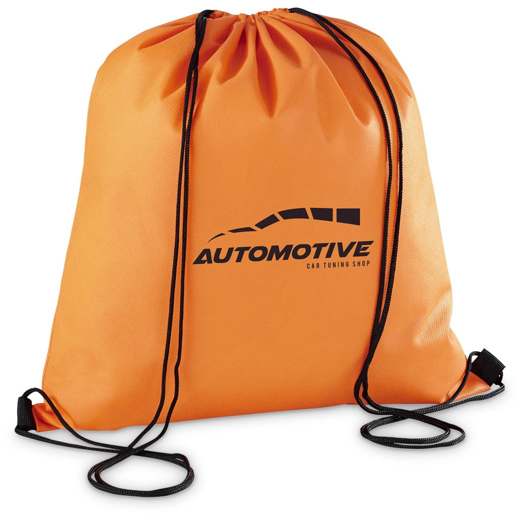 Altitude Whitefield Non-Woven Drawstring Bag in Orange — Print Fast Express