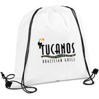 Altitude Whitefield Non-Woven Drawstring Bag in Solid White — Print Fast Express