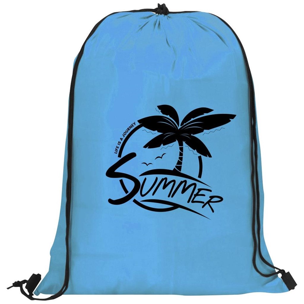 Altitude Daily 190T Drawstring Bag in Cyan — Print Fast Express