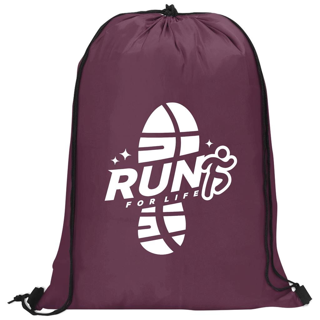 Altitude Daily 190T Drawstring Bag in Maroon — Print Fast Express