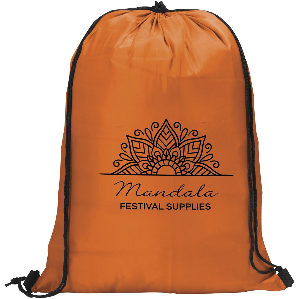 Altitude Daily 190T Drawstring Bag in Orange — Print Fast Express