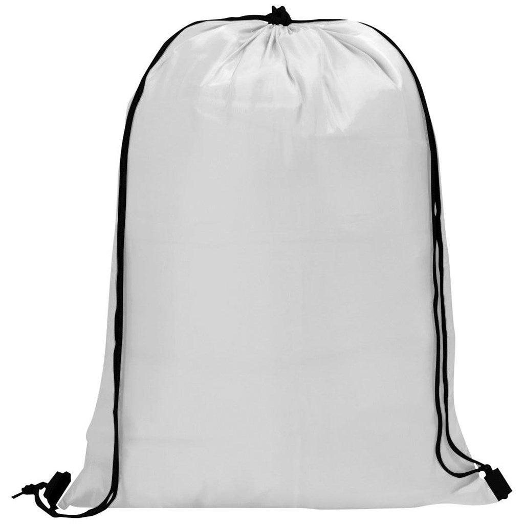 Altitude Daily 190T Drawstring Bag in Solid White - Print Fast Express