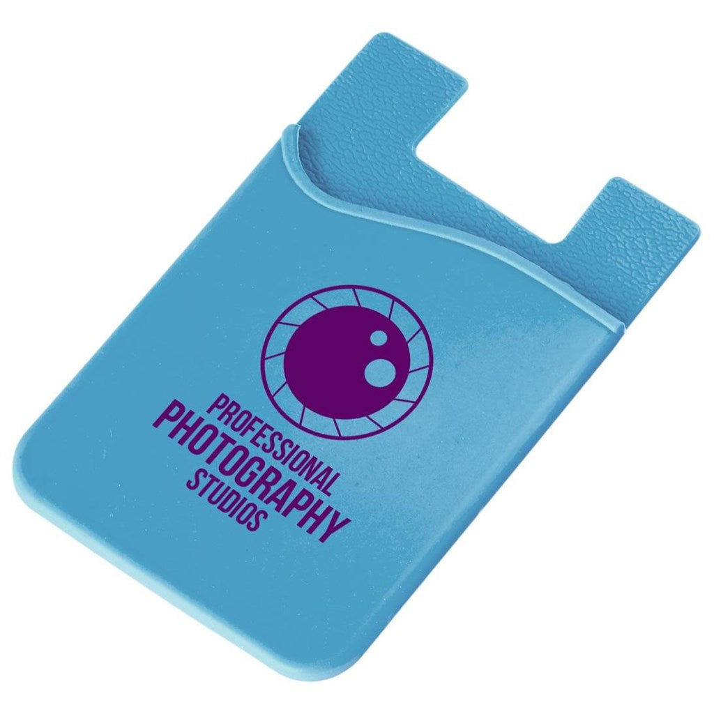 Altitude Razzle Dazzle Phone Card Holder in Cyan — Print Fast Express