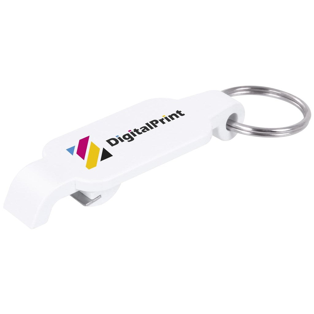 Altitude Pop Bottle Opener Keyholder in Solid White — Print Fast Express