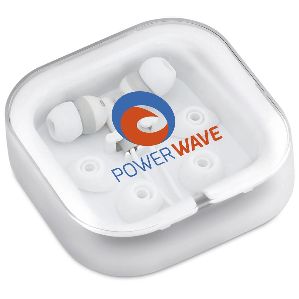 Altitude Grooves Earbuds in Solid White — Print Fast Express